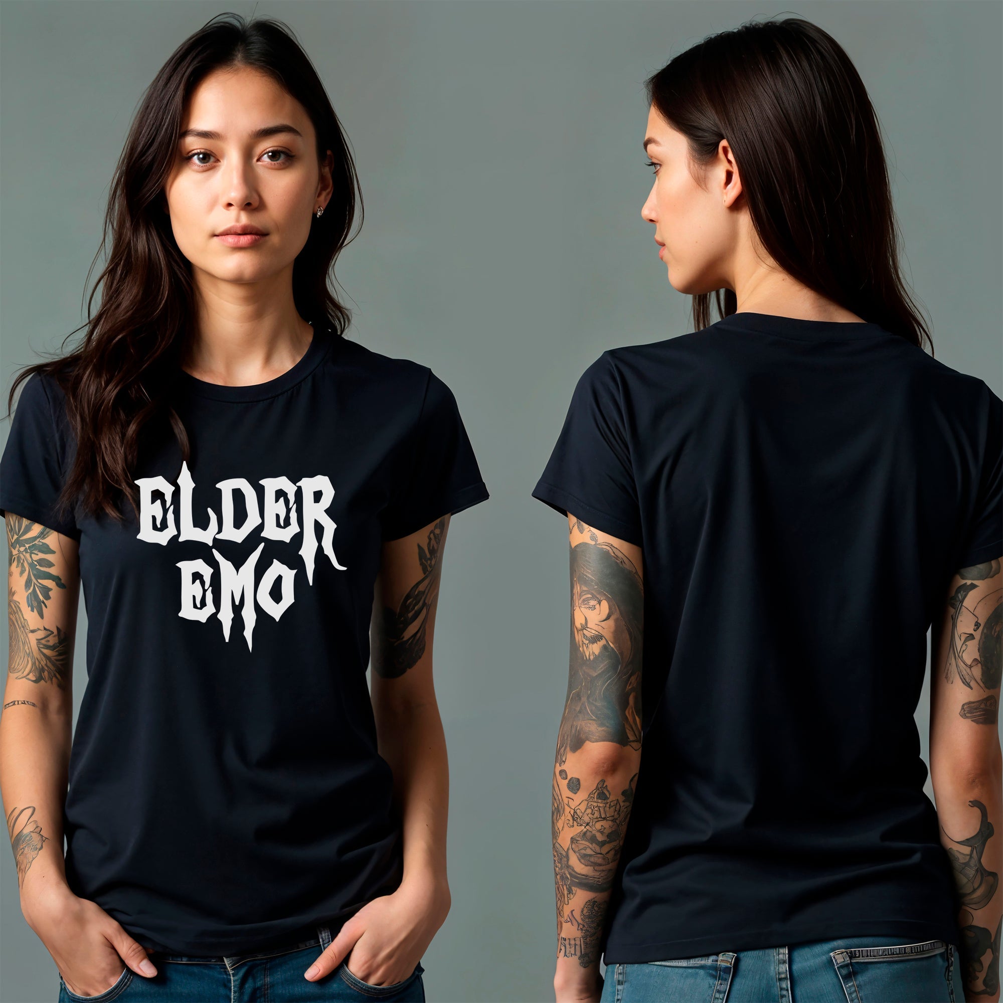 Glow in the Dark Elder Emo Black Tee Shirt