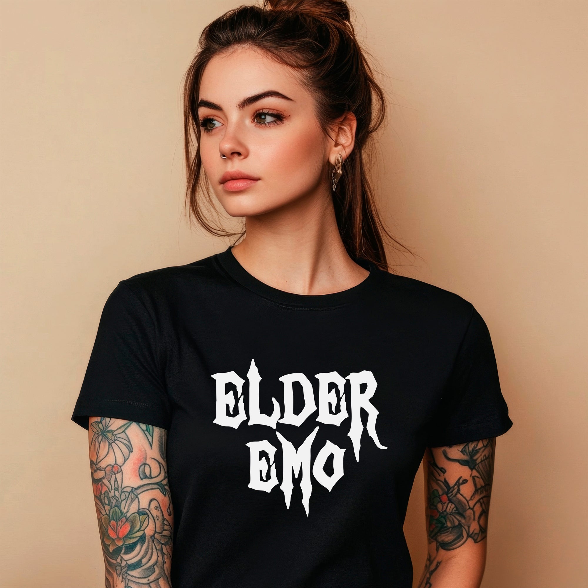 Glow in the Dark Elder Emo Black Tee Shirt