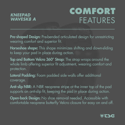 TSG - Kneepad Wavesk8 A - Black (Skate Knee Pads)