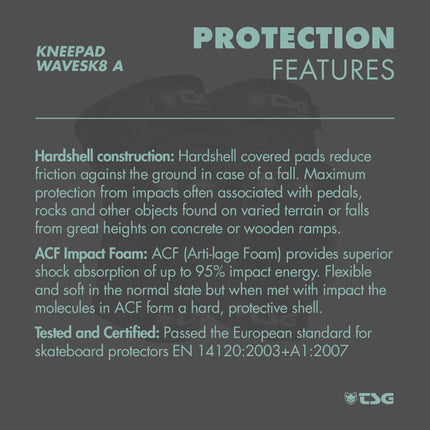 TSG - Kneepad Wavesk8 A - Black (Skate Knee Pads)