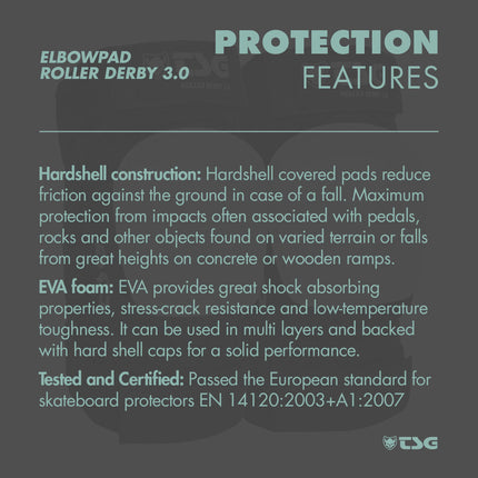 TSG - Elbowpad Roller Derby 3.0 - Black (Roller Skate Elbow Pads)