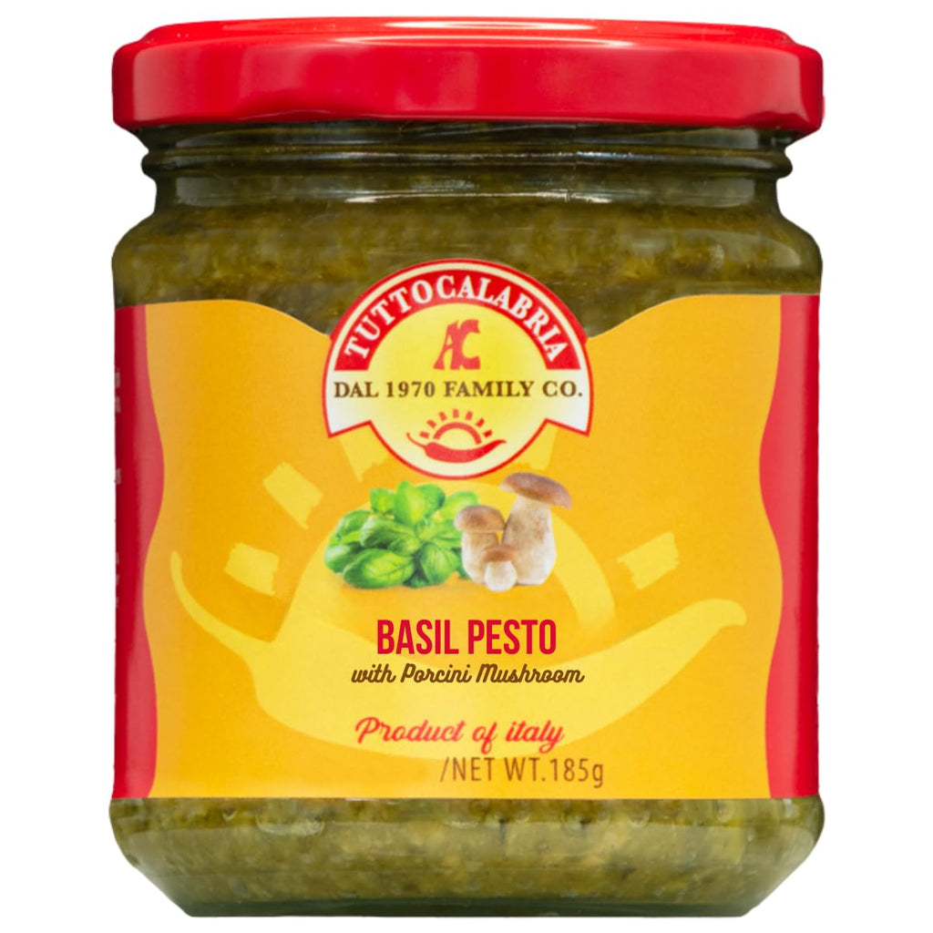 TuttoCalabria, Basil Pesto with Porcini mushroom, 6.5 oz (185 g)