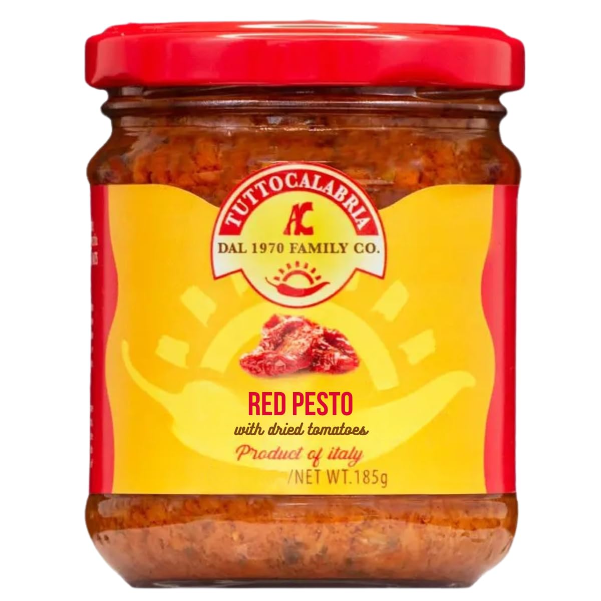 TuttoCalabria, Red pesto with dried tomatoes, 6.5 oz (185g)