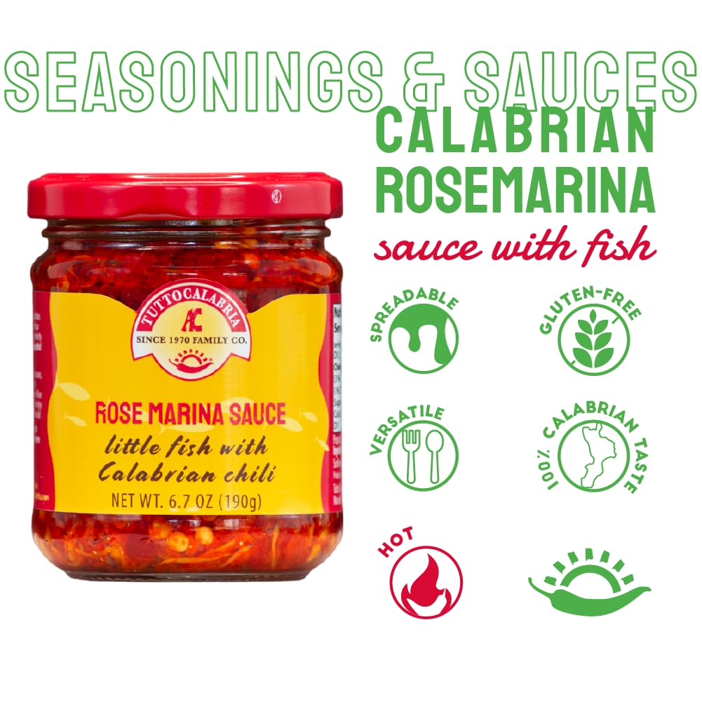 TuttoCalabria, Rosa Marina Sauce - little fish with Calabria chili pepper, 6.5oz (185g)