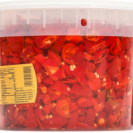 TuttoCalabria Sliced Calabrian Chili Peppers BULK Tub, 98 oz