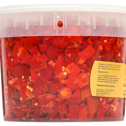 TuttoCalabria Sliced Calabrian Chili Peppers BULK Tub, 98 oz