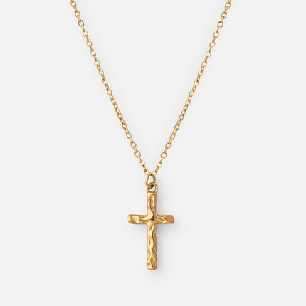 Textured Cross Necklace