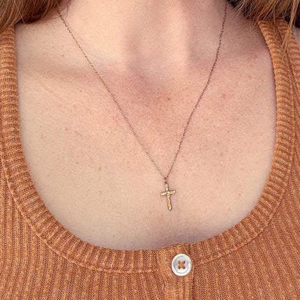 Textured Cross Necklace