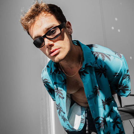 Tommy Vercetti Oversize Tropical Shirt – Palm Print Button-Up