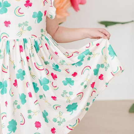 Top of the Mornin' Flutter Sleeve Twirl Dress