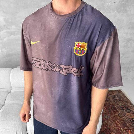 Travis Scott Cactus Jack FC Barcelona Distressed T-Shirt