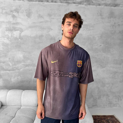 Travis Scott Cactus Jack FC Barcelona Distressed T-Shirt