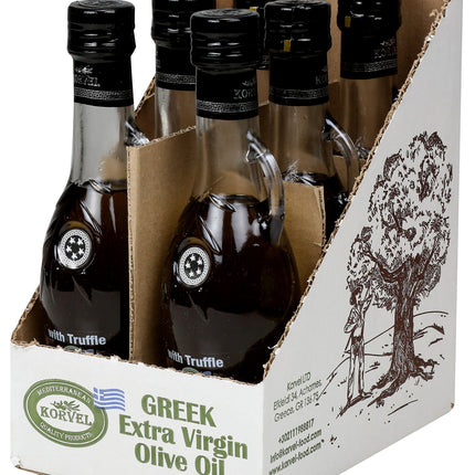 KORVEL Greek Extra Virgin Olive Oil with Truffle, 8.45 fl oz - 6 Pack
