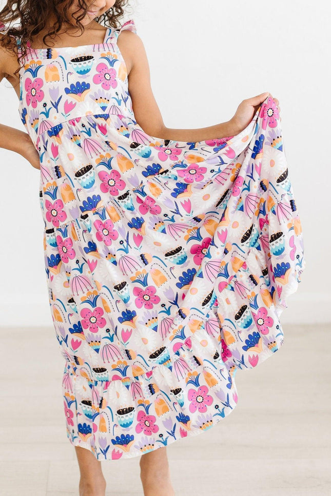 Tulip Blooms Ruffle Maxi Dress