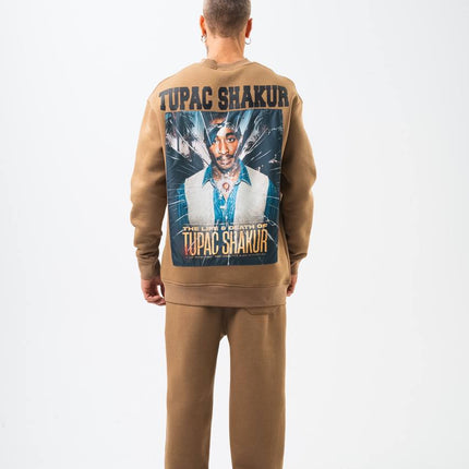 Tupac Shakur Oversized Sweatshirt: The Life & Death Graphic