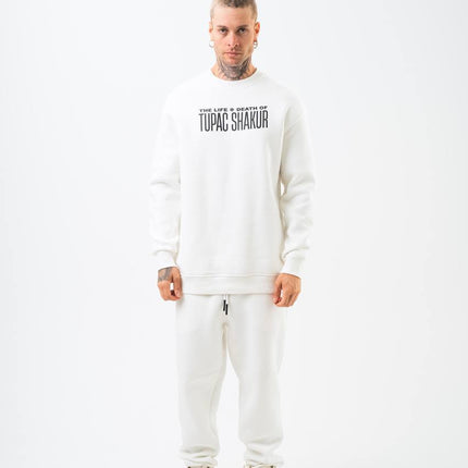 Tupac Shakur Oversized Sweatshirt: The Life & Death Graphic