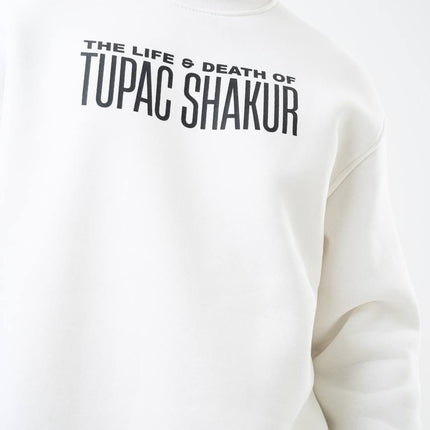 Tupac Shakur Oversized Sweatshirt: The Life & Death Graphic