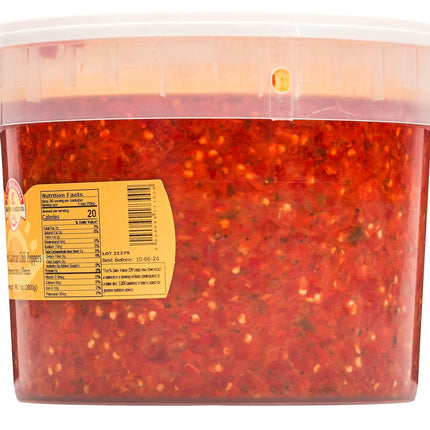 TuttoCalabria Crushed Calabrian Chili Peppers – 98.7 oz (2.8 kg) Tub
