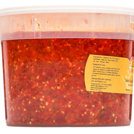 TuttoCalabria Crushed Calabrian Chili Peppers – 98.7 oz (2.8 kg) Tub