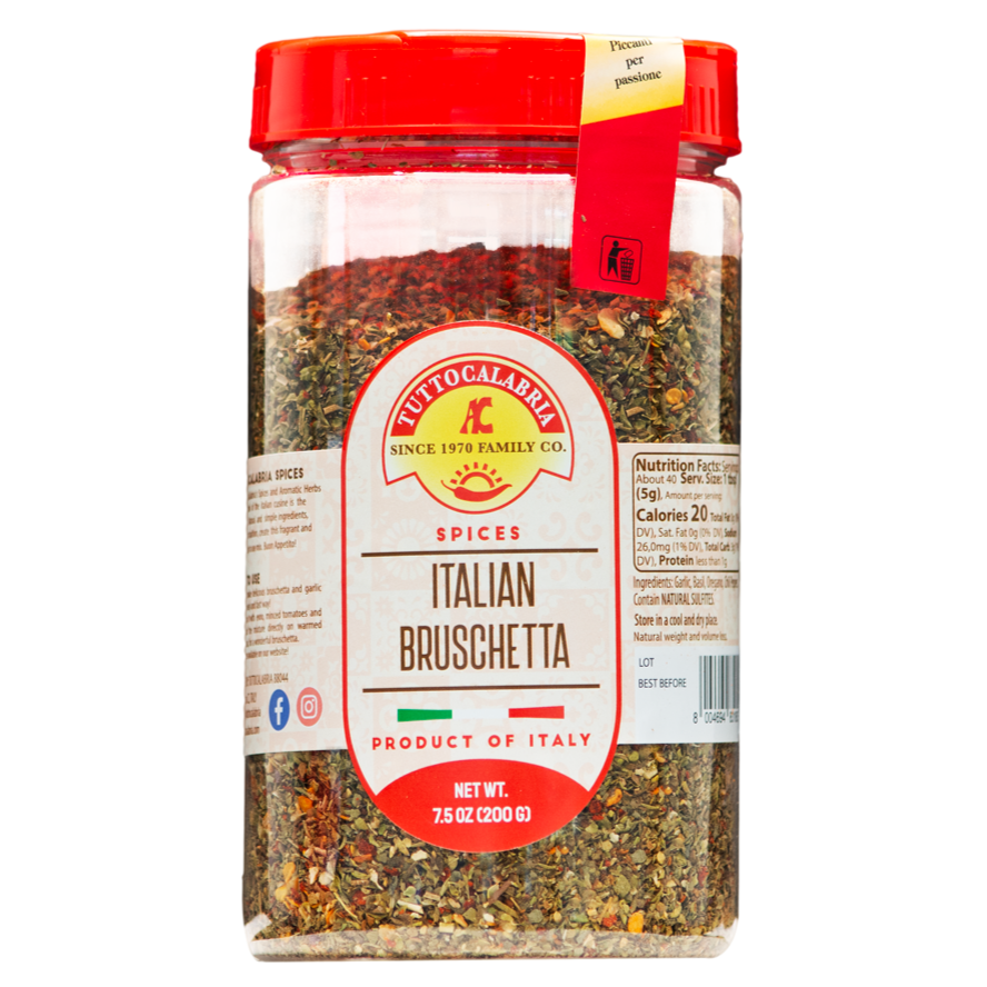 TuttoCalabria Italian Bruschetta Seasoning Spice Mix – 7.05 oz (200g)