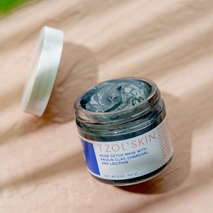 Rose Detox Mask with Kaolin Clay, Charcoal, & Lecithin