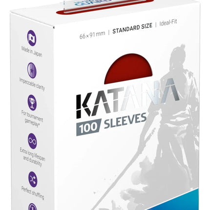 Card Sleeves: Katana Sleeves Standard Size Red (100ct)
