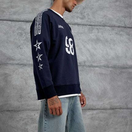 Unisex "98" Distressed Graphic Sweatshirt – Varsity Streetwear Pullover