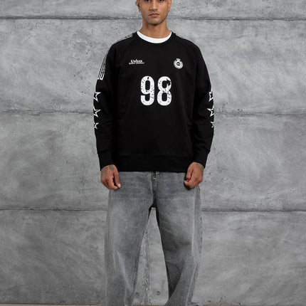 Unisex "98" Distressed Graphic Sweatshirt – Varsity Streetwear Pullover