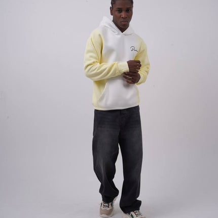 Unisex "Davis" Script Color Block Hoodie – Minimal Oversized Streetwear