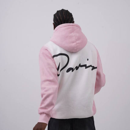 Unisex "Davis" Script Color Block Hoodie – Minimal Oversized Streetwear