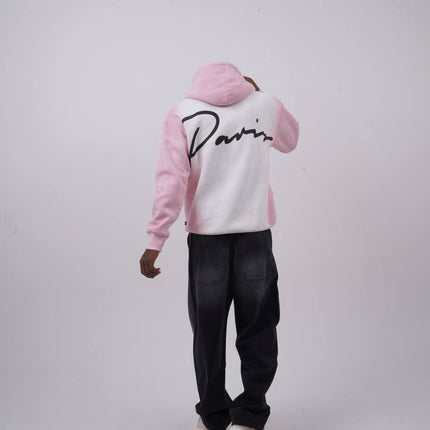 Unisex "Davis" Script Color Block Hoodie – Minimal Oversized Streetwear