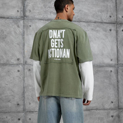 Unisex Layered Graphic T-Shirt – Distressed Boxy Long Sleeve