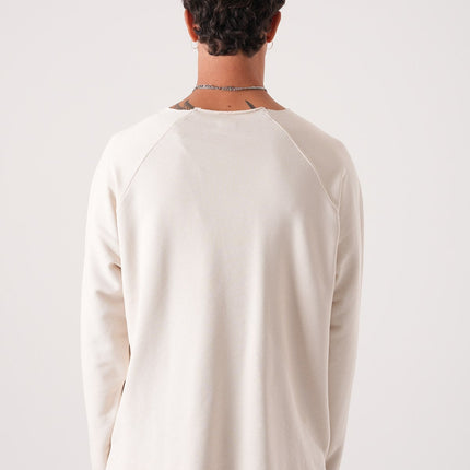 Unisex Oversized Raglan Sweatshirt - Raw Hem Detail