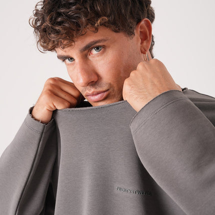 Unisex Oversized Raglan Sweatshirt - Raw Hem Detail