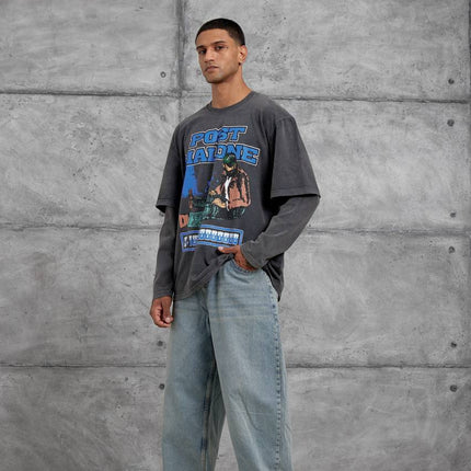 Unisex "Post Malone" Graphic T-Shirt – Layered Oversized Pullover