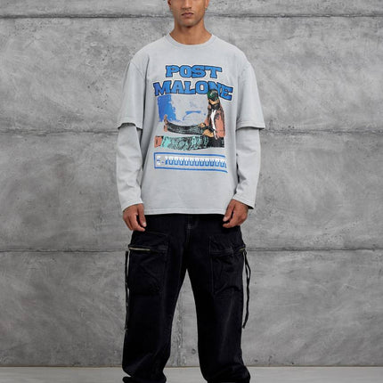 Unisex "Post Malone" Graphic T-Shirt – Layered Oversized Pullover