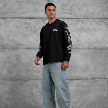 Unisex Text Sleeve Long-Sleeve T-Shirt – Urban Graphic Pullover