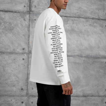 Unisex Text Sleeve Long-Sleeve T-Shirt – Urban Graphic Pullover