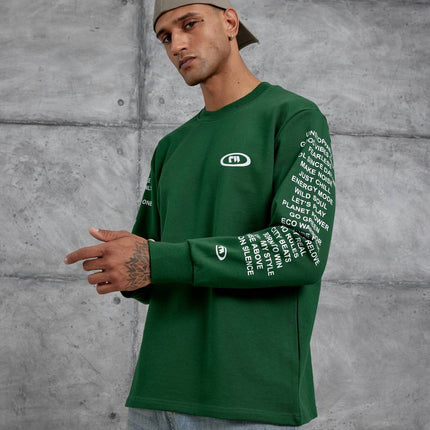 Unisex Text Sleeve Long-Sleeve T-Shirt – Urban Graphic Pullover