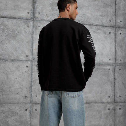 Unisex Text Sleeve Long-Sleeve T-Shirt – Urban Graphic Pullover