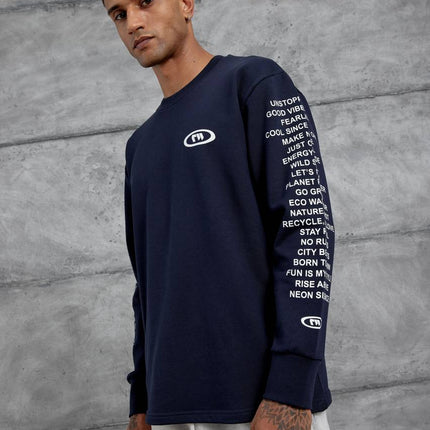 Unisex Text Sleeve Long-Sleeve T-Shirt – Urban Graphic Pullover