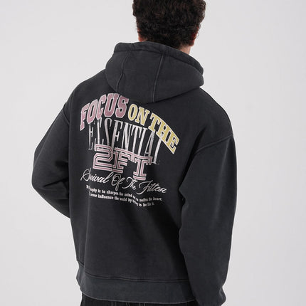 Unisex Washed Graphic Hoodie – "Survival of the Fittest" Print