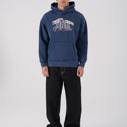 Unisex Washed Graphic Hoodie – "Survival of the Fittest" Print