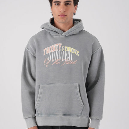 Unisex Washed Graphic Hoodie – "Survival of the Fittest" Print