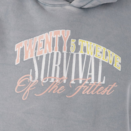 Unisex Washed Graphic Hoodie – "Survival of the Fittest" Print