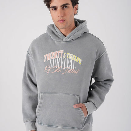 Unisex Washed Graphic Hoodie – "Survival of the Fittest" Print