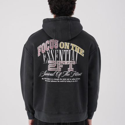 Unisex Washed Graphic Hoodie – "Survival of the Fittest" Print