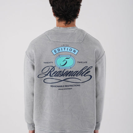 Unisex Washed Graphic Sweatshirt – "Reasonable" Back Print