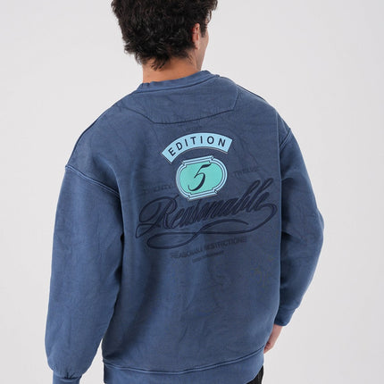 Unisex Washed Graphic Sweatshirt – "Reasonable" Back Print