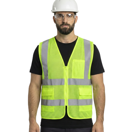 Kiwi High Visibility ANSI/ISEA 107-2020, Type R, Class 2 Dual Band Neon Safety Vest [70300]